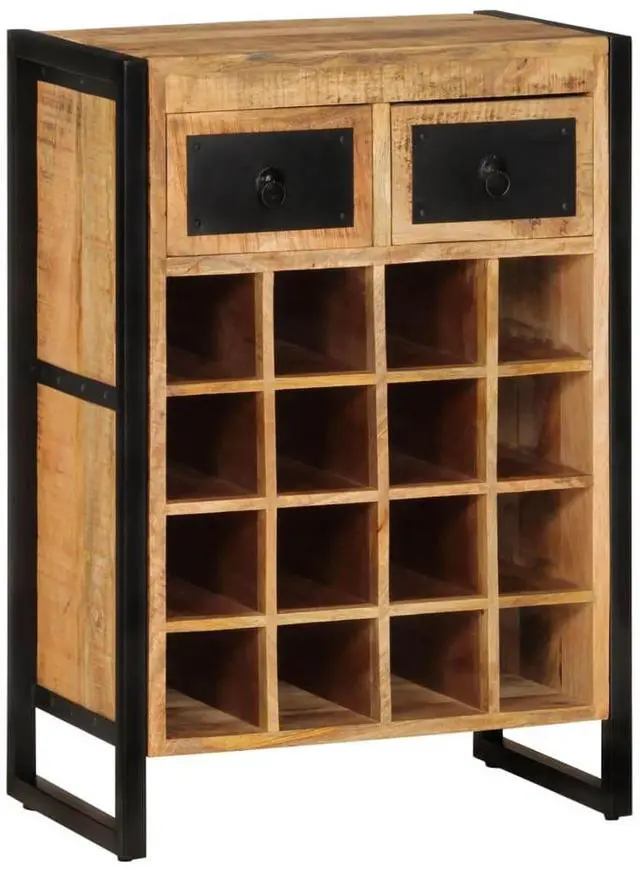 Alt view image 3 of 8 - vidaXL Wine Rack for 16 Bottles Solid Wood Mango