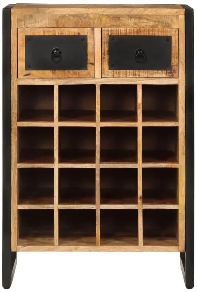 Alt view image 4 of 8 - vidaXL Wine Rack for 16 Bottles Solid Wood Mango