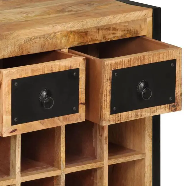 Alt view image 7 of 8 - vidaXL Wine Rack for 16 Bottles Solid Wood Mango