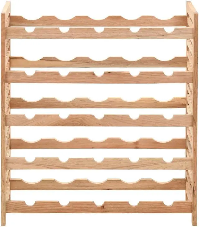 Alt view image 11 of 14 - vidaXL Wine Rack for 25 Bottles Solid Walnut Wood 24.8"x9.8"x28.7"
