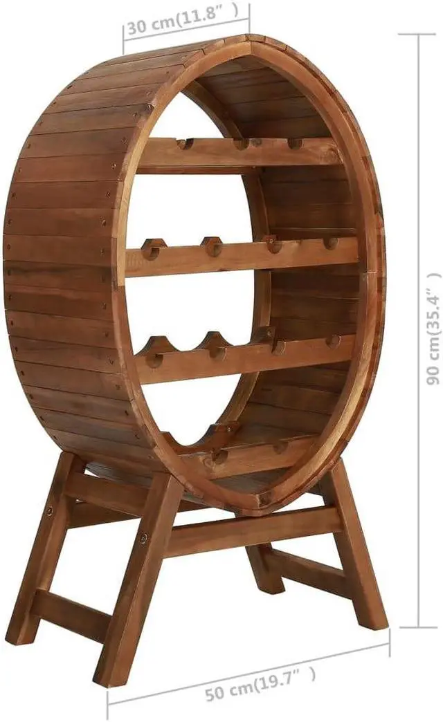 Alt view image 9 of 9 - vidaXL Wine Rack 13 Bottles Solid Acacia Wood