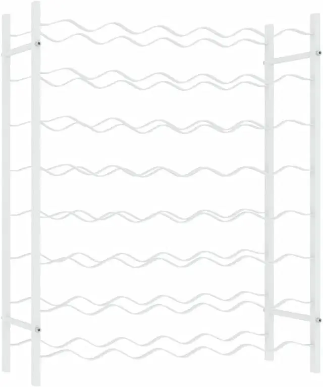 Alt view image 2 of 6 - vidaXL Wine Rack for 48 Bottles Storage Wine Bottle Holder Stand White Metal