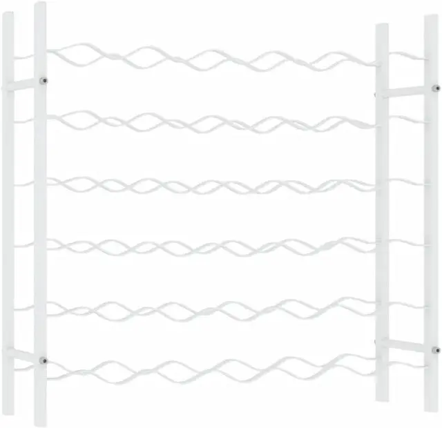 Alt view image 2 of 5 - vidaXL Wine Rack for 36 Bottles Storage Wine Bottle Holder Stand White Metal