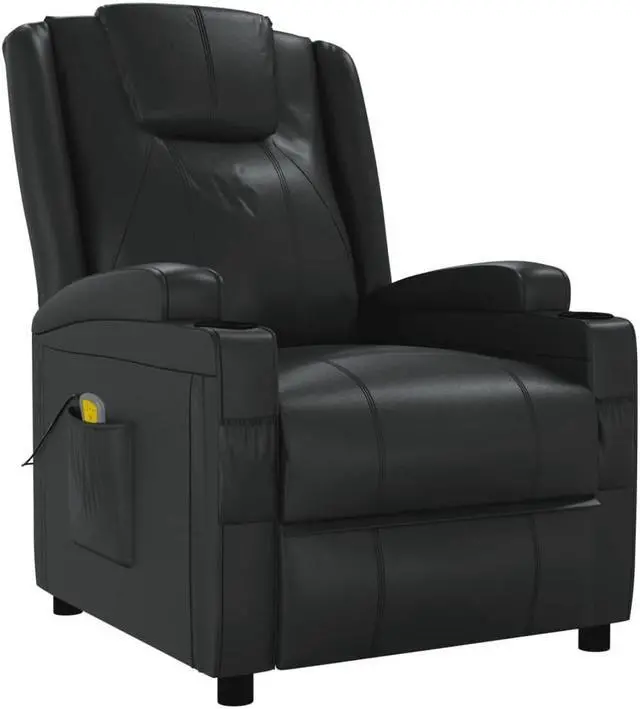 Alt view image 2 of 7 - vidaXL Massage Chair Adjustable Reclining Seating Furniture Black Faux Leather