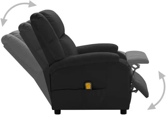 Alt view image 7 of 17 - vidaXL Massage Chair Black Faux Leather Electric Recliner Adjustable Chair