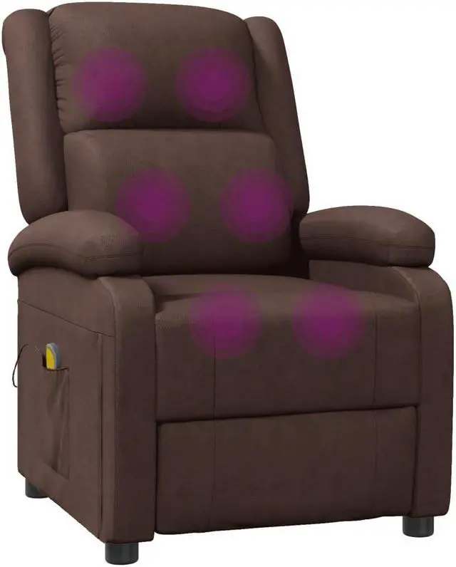 Alt view image 7 of 7 - vidaXL Massage Chair Adjustable Reclining Seating Furniture Brown Faux Leather