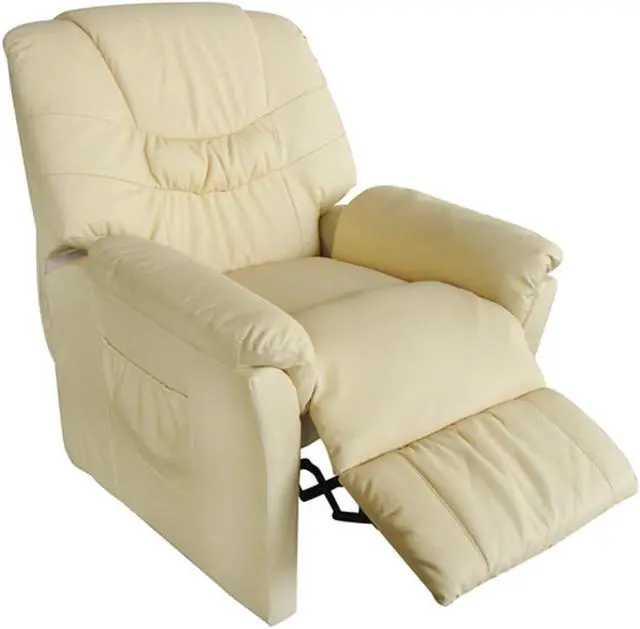 Alt view image 7 of 7 - vidaXL Electric Massage Chair Cream Artificial Leather