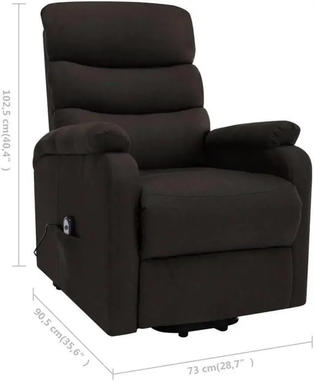 Alt view image 3 of 6 - vidaXL Power Lift Recliner Electric Lift Chair for Elderly Dark Brown Fabric
