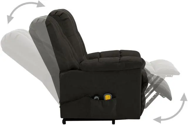 Alt view image 2 of 6 - vidaXL Power Lift Recliner Electric Lift Chair for Elderly Dark Brown Fabric