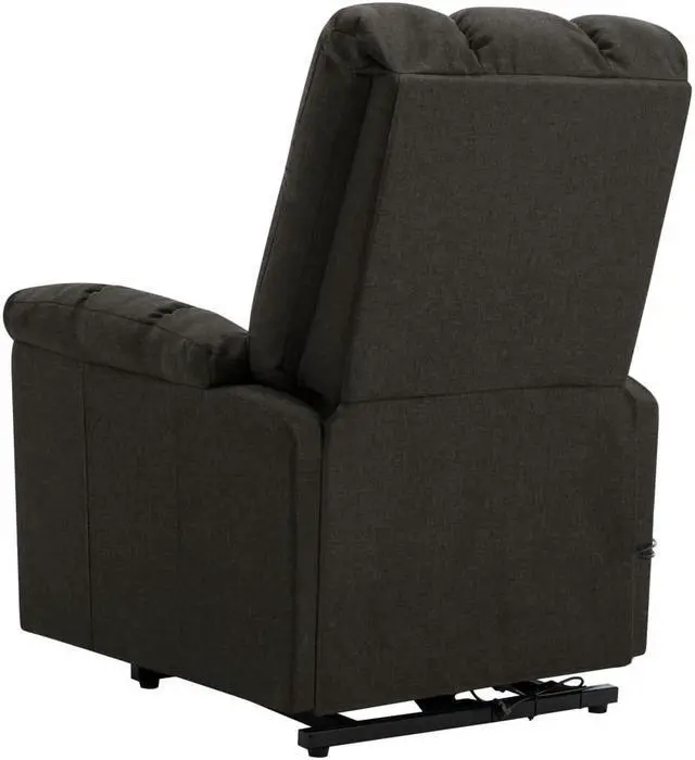 Alt view image 4 of 6 - vidaXL Power Lift Recliner Electric Lift Chair for Elderly Dark Brown Fabric