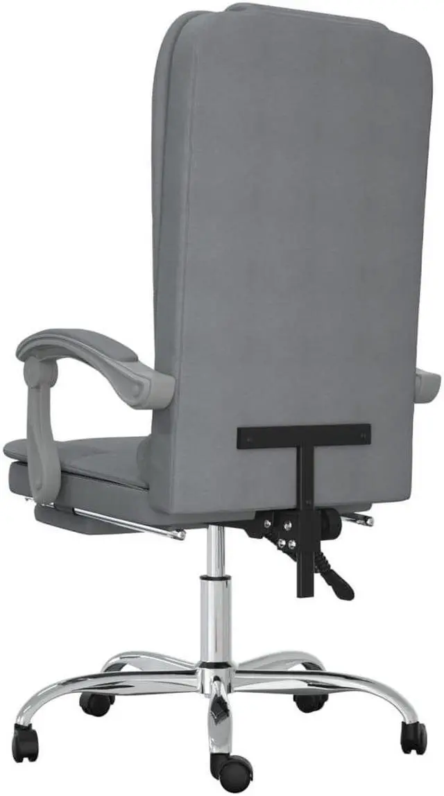 Alt view image 14 of 16 - vidaXL Massage Reclining Office Chair Light Gray Fabric
