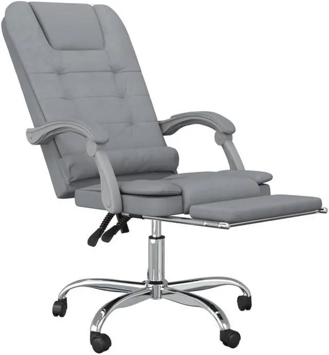 Alt view image 15 of 16 - vidaXL Massage Reclining Office Chair Light Gray Fabric