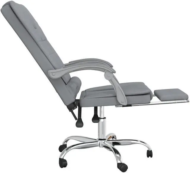 Alt view image 16 of 16 - vidaXL Massage Reclining Office Chair Light Gray Fabric