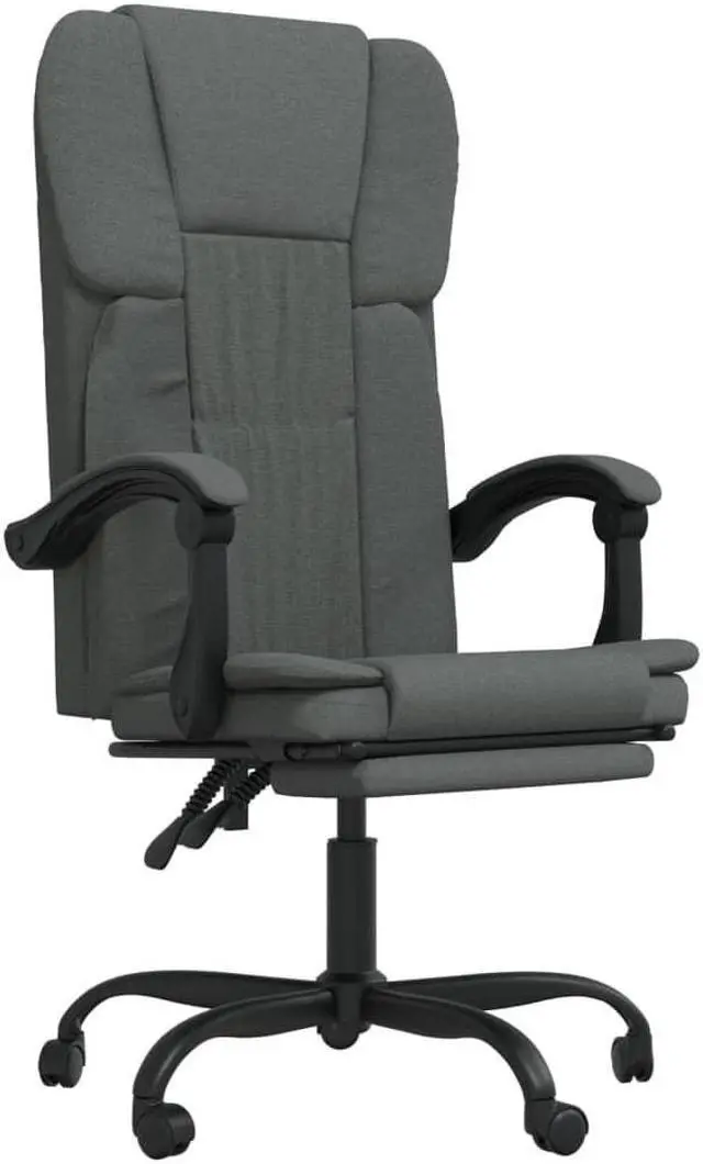 Alt view image 5 of 10 - vidaXL Reclining Office Chair Dark Gray Fabric