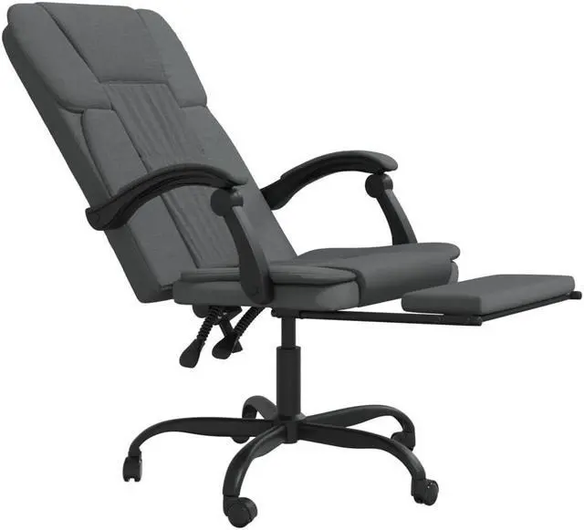 Alt view image 9 of 10 - vidaXL Reclining Office Chair Dark Gray Fabric