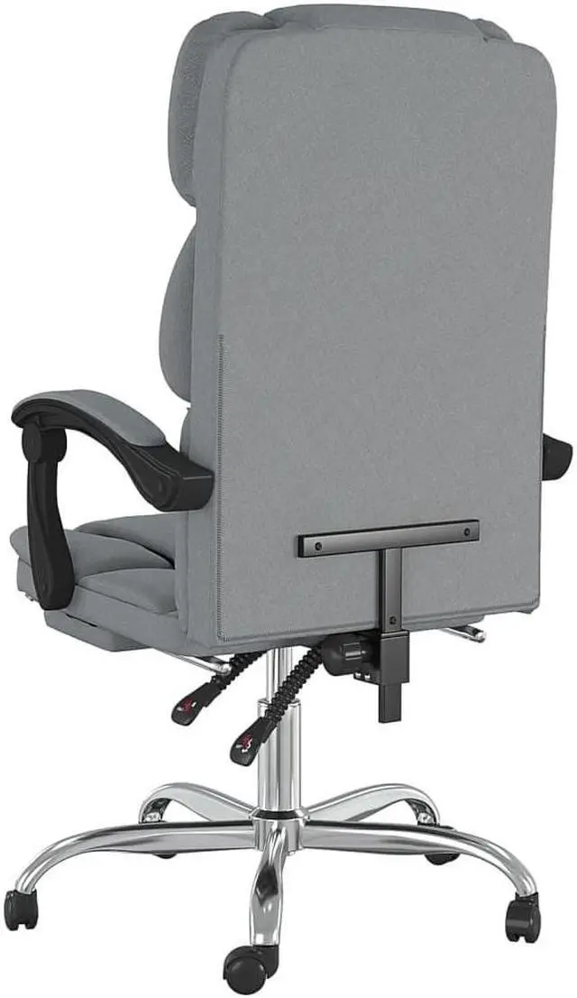 Alt view image 8 of 10 - vidaXL Reclining Office Chair Light Gray Fabric