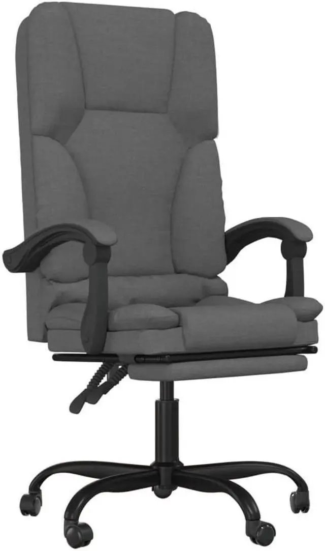 Alt view image 5 of 9 - vidaXL Massage Reclining Office Chair Dark Gray Fabric