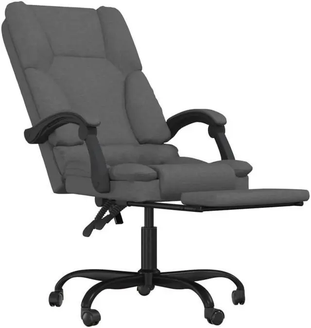 Alt view image 9 of 9 - vidaXL Massage Reclining Office Chair Dark Gray Fabric