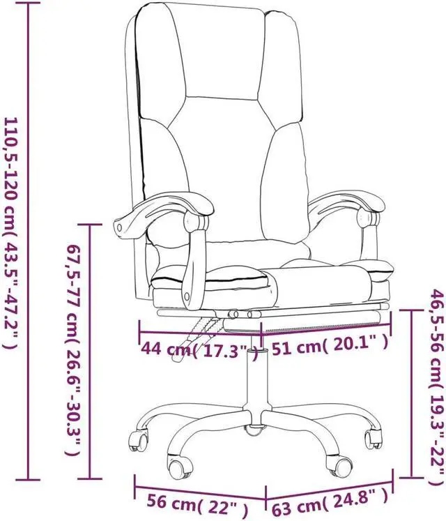 Alt view image 7 of 9 - vidaXL Massage Reclining Office Chair Dark Gray Fabric