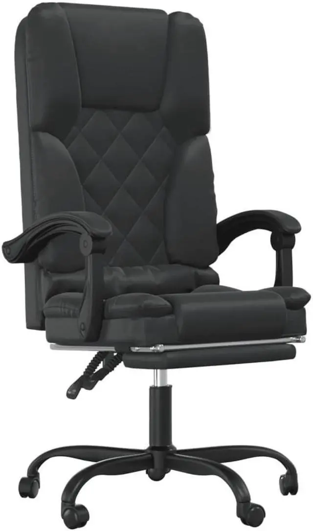 Alt view image 5 of 10 - vidaXL Massage Reclining Office Chair Black Faux Leather