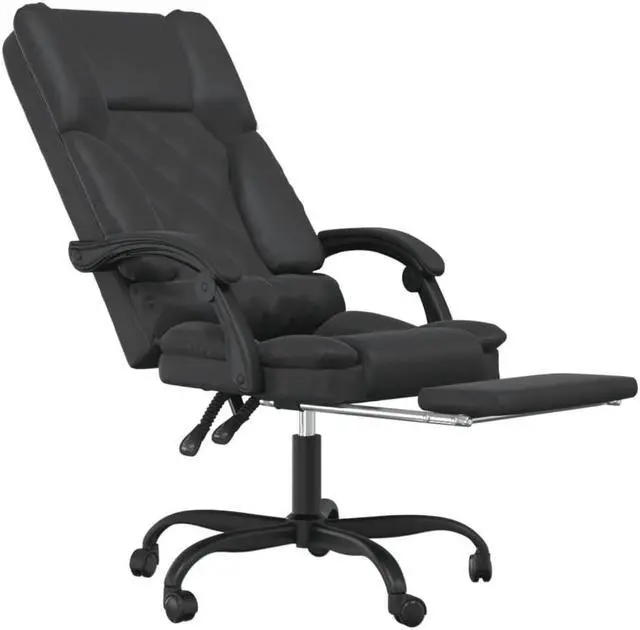 Alt view image 9 of 10 - vidaXL Massage Reclining Office Chair Black Faux Leather