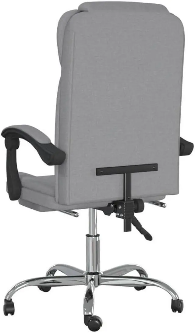 Alt view image 8 of 10 - vidaXL Reclining Office Chair Light Gray Fabric