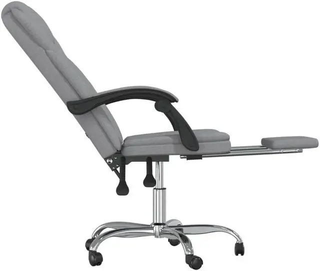 Alt view image 10 of 10 - vidaXL Reclining Office Chair Light Gray Fabric