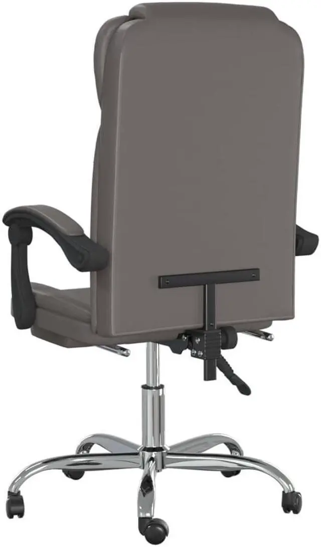 Alt view image 8 of 10 - vidaXL Reclining Office Chair Gray Faux Leather