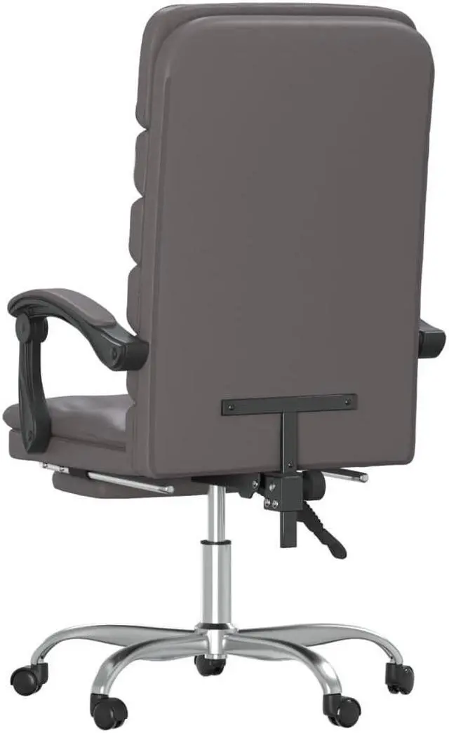 Alt view image 7 of 9 - vidaXL Massage Reclining Office Chair Gray Faux Leather