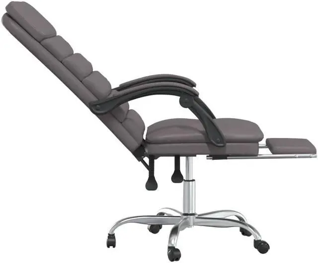 Alt view image 9 of 9 - vidaXL Massage Reclining Office Chair Gray Faux Leather