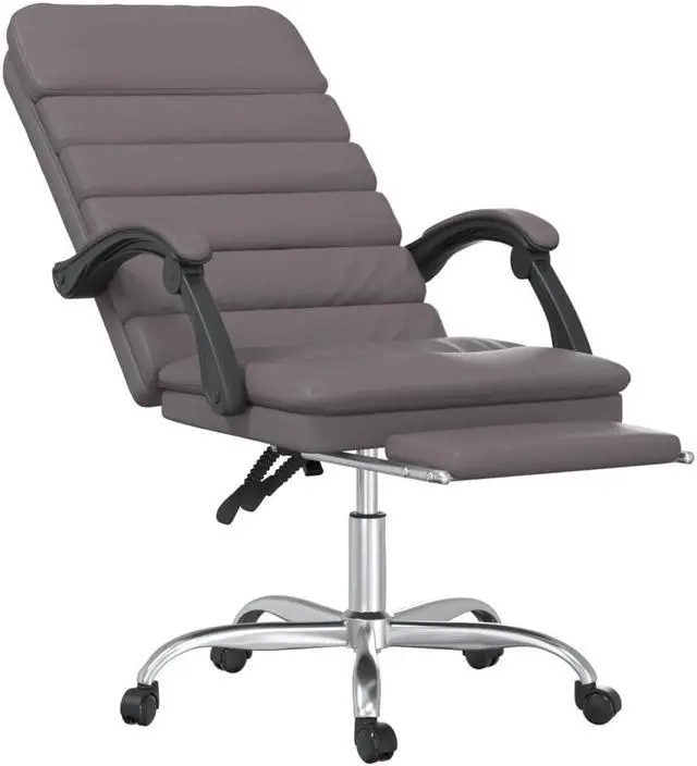 Alt view image 8 of 9 - vidaXL Massage Reclining Office Chair Gray Faux Leather