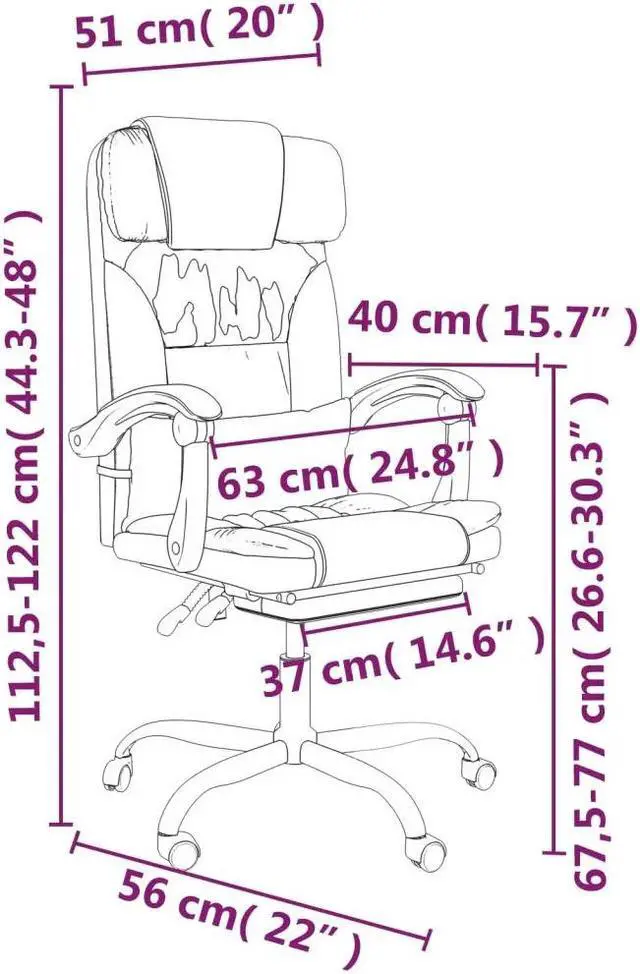 Alt view image 7 of 10 - vidaXL Massage Reclining Office Chair Black Faux Leather