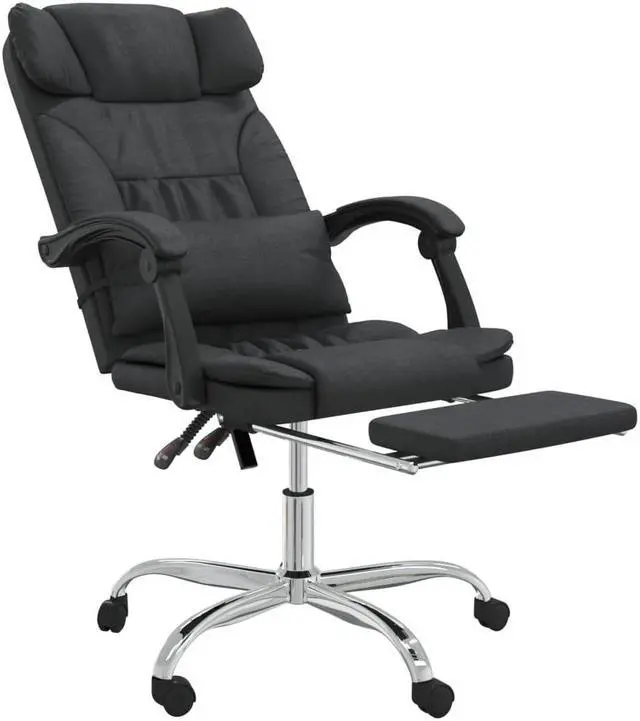 Alt view image 9 of 10 - vidaXL Massage Reclining Office Chair Black Faux Leather