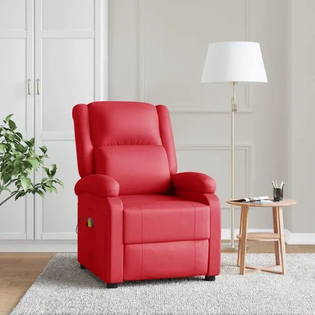 Main image of vidaXL Massage Chair Adjustable Reclining Seating Furniture Red Faux Leather