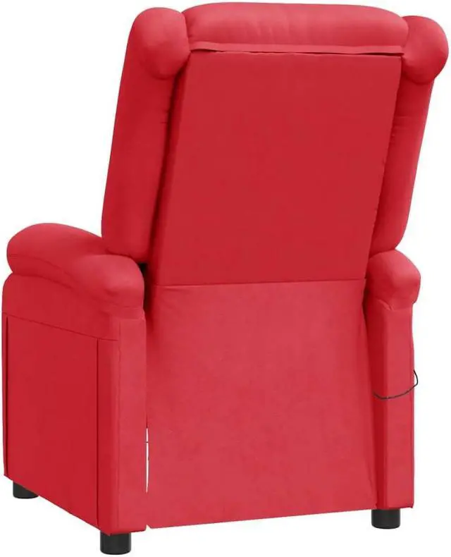 Alt view image 5 of 7 - vidaXL Massage Chair Adjustable Reclining Seating Furniture Red Faux Leather