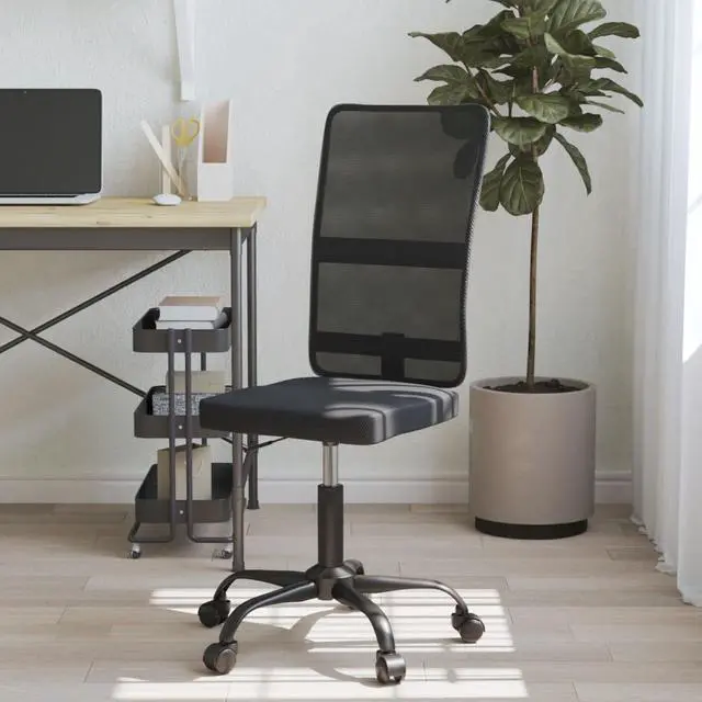 Main image of vidaXL Office Chair Adjustable Rolling Computer Desk Chair Black Mesh Fabric