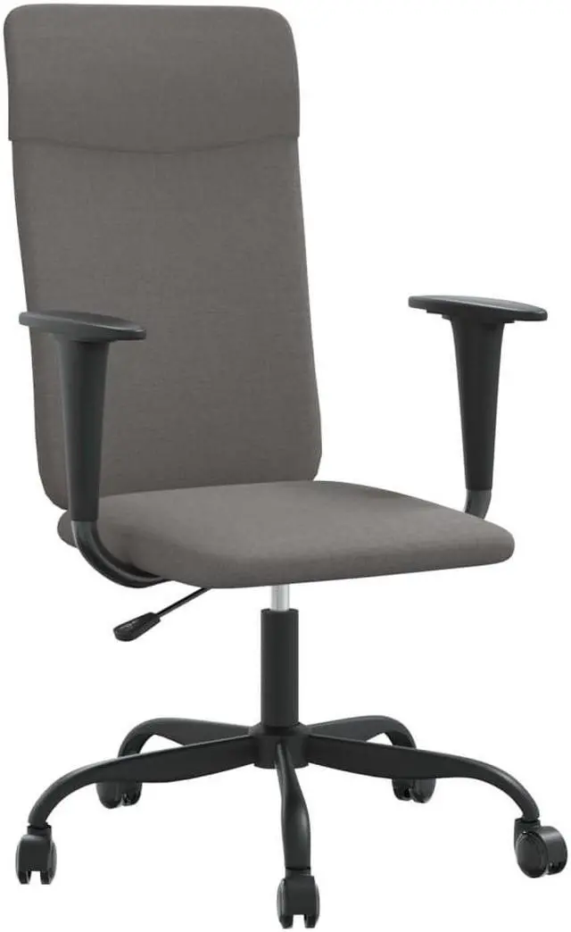 Alt view image 2 of 6 - vidaXL Office Chair Height Adjustable Computer Desk Chair Dark Gray Fabric