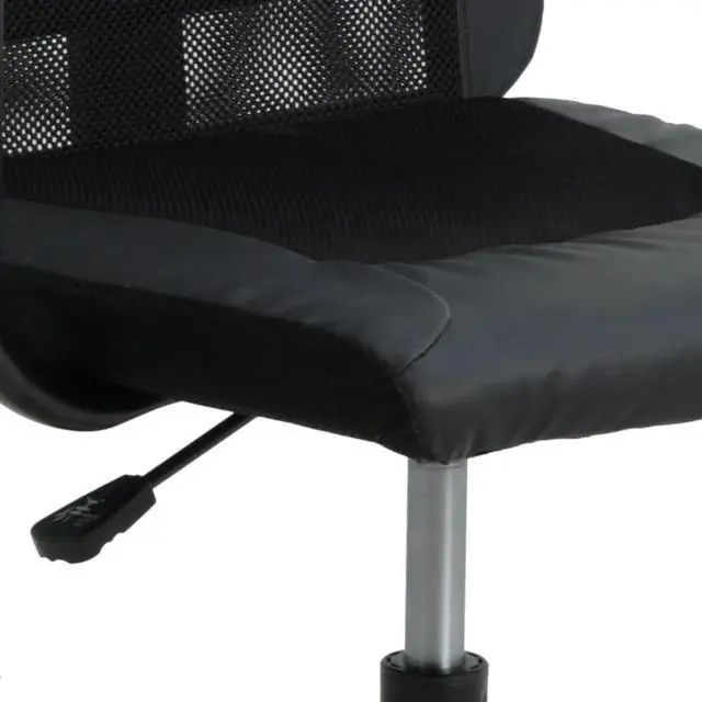 Alt view image 6 of 6 - vidaXL Office Chair Height Adjustable Seat Black Mesh Fabric and Faux Leather