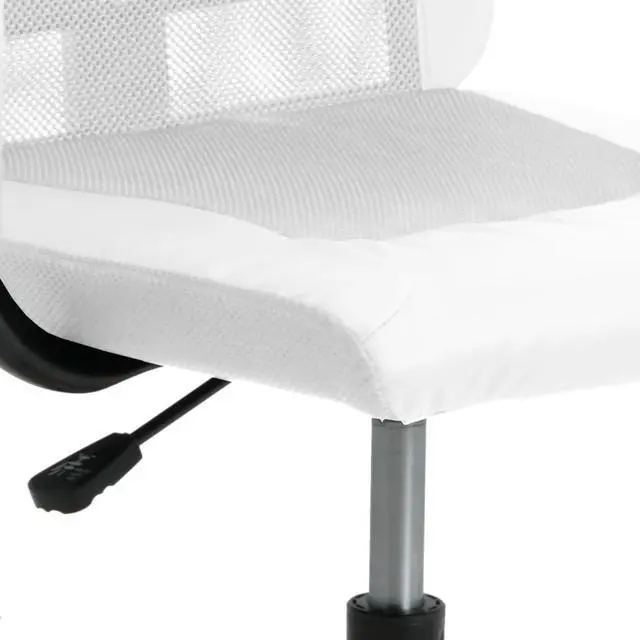 Alt view image 7 of 7 - vidaXL Office Chair Height Adjustable Seat White Mesh Fabric and Faux Leather