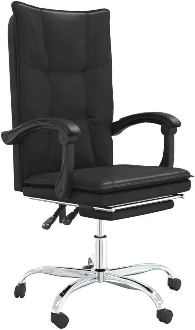 Alt view image 4 of 9 - vidaXL Reclining Office Chair Black Faux Leather