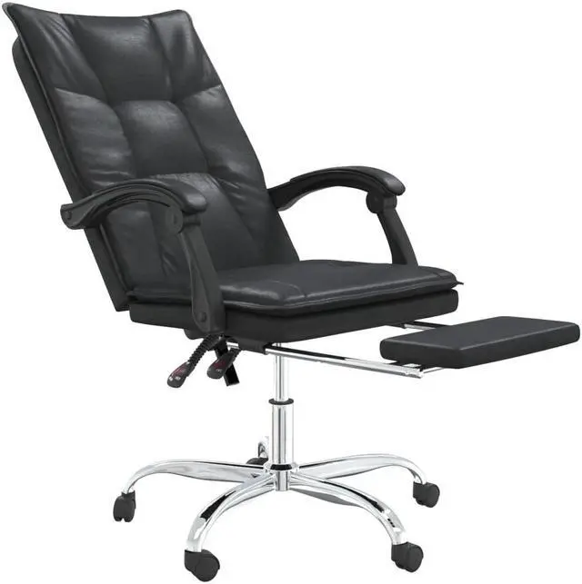 Alt view image 8 of 9 - vidaXL Reclining Office Chair Black Faux Leather
