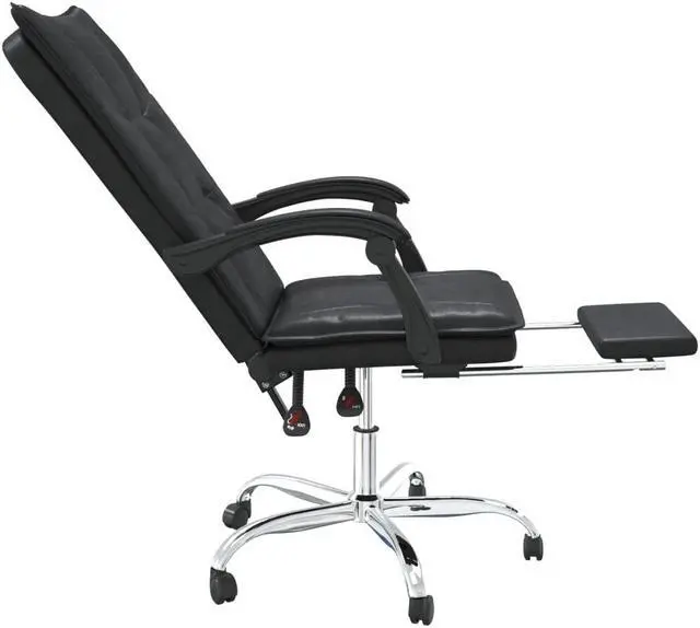 Alt view image 9 of 9 - vidaXL Reclining Office Chair Black Faux Leather