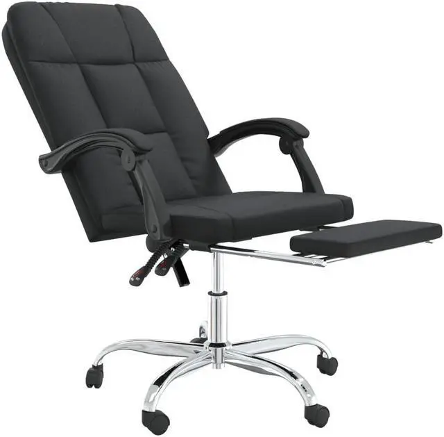 Alt view image 9 of 10 - vidaXL Reclining Office Chair Black Faux Leather