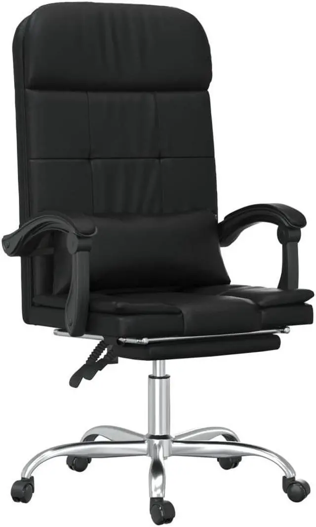 Alt view image 4 of 9 - vidaXL Massage Reclining Office Chair Black Faux Leather