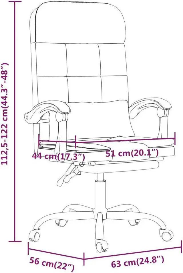 Alt view image 6 of 9 - vidaXL Massage Reclining Office Chair Black Faux Leather