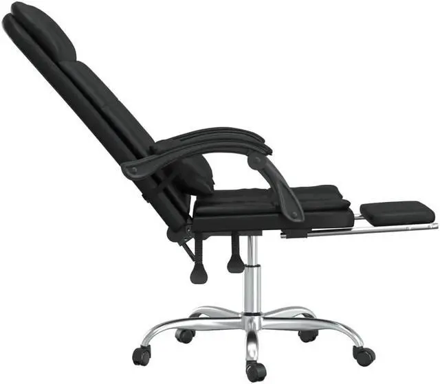 Alt view image 9 of 9 - vidaXL Massage Reclining Office Chair Black Faux Leather