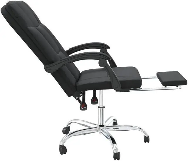 Alt view image 10 of 10 - vidaXL Reclining Office Chair Black Faux Leather