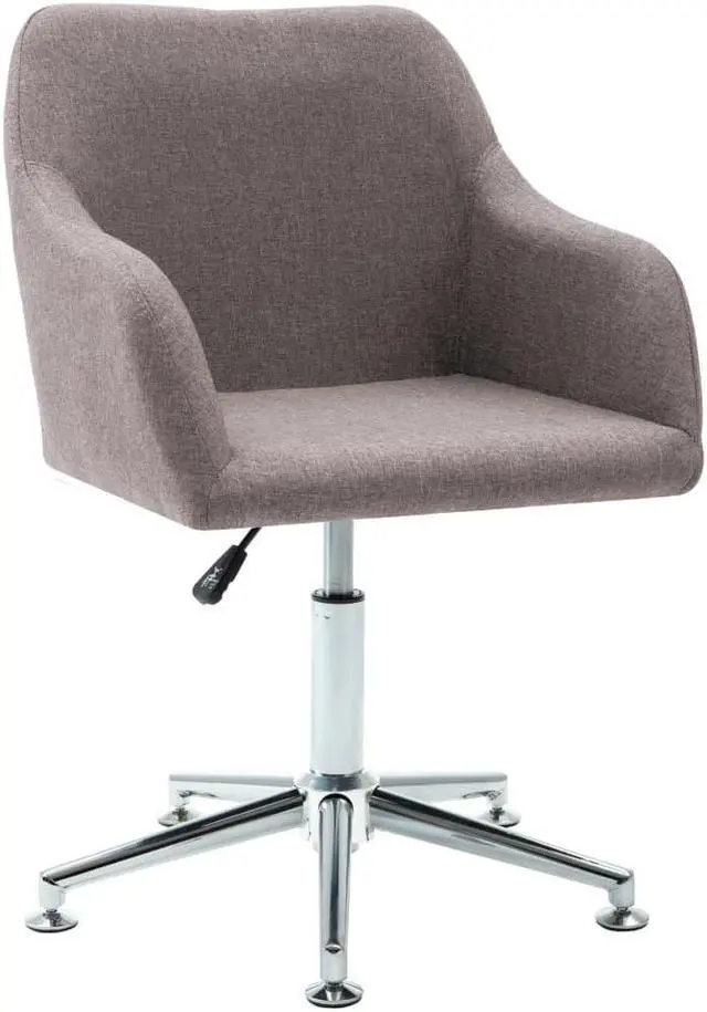 Main image of vidaXL Office Chair Swivel Office Chair with Wheels and Arms Taupe Fabric