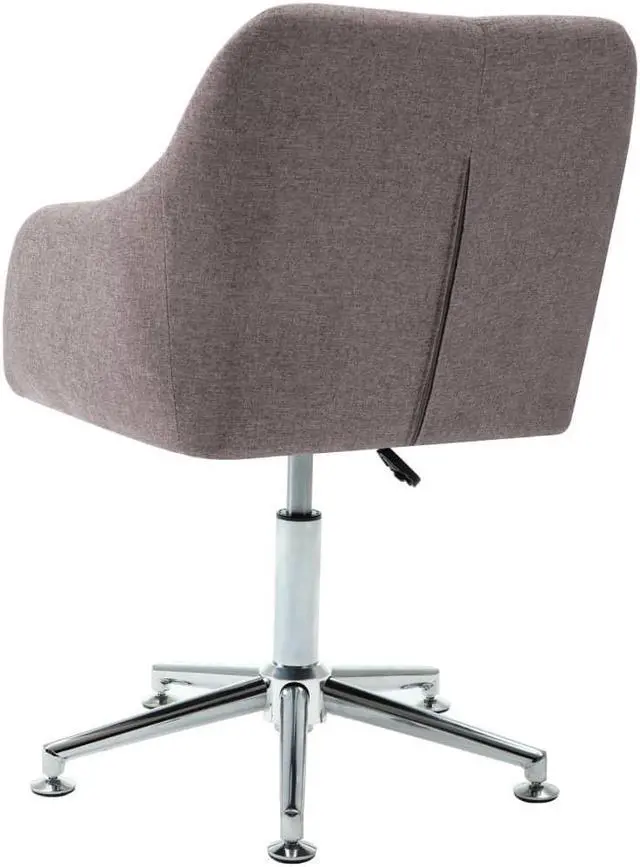 Alt view image 4 of 6 - vidaXL Office Chair Swivel Office Chair with Wheels and Arms Taupe Fabric