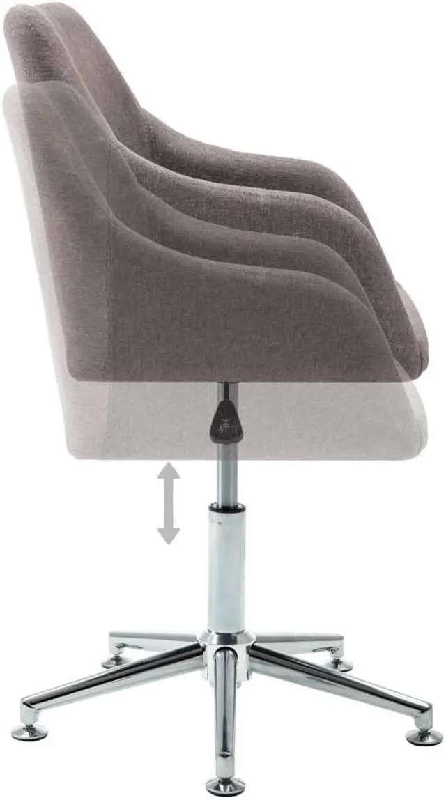 Alt view image 2 of 6 - vidaXL Office Chair Swivel Office Chair with Wheels and Arms Taupe Fabric